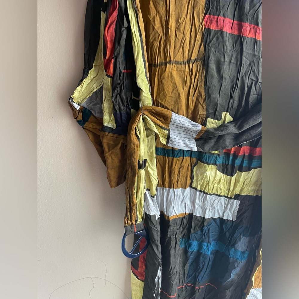 New ZARA Women Multi Colored Maxi Boho Dress Size XL - Picture 10 of 14